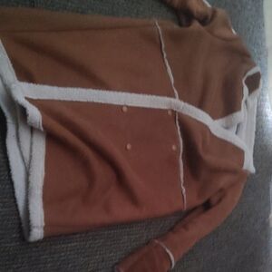 Brown Coat with White Trim